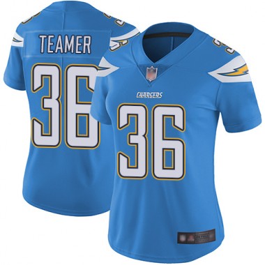 Los Angeles Chargers NFL Football Roderic Teamer Electric Blue Jersey Women Limited  #36 Alternate Vapor Untouchable->women nfl jersey->Women Jersey